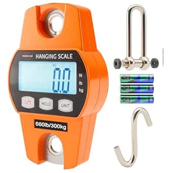 Digital Hanging Scale 660 LB 300 KG - Professional Heavy Duty Waterproof Fish Scale - Portable Durable Crane Scale for Luggage Weight Suitcase Hunting Farm Bike Bow Fish Weight Fishing Scale