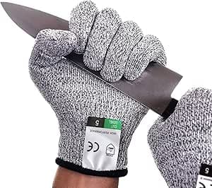 Cut Resistant Gloves Protective Gloves Food Grade Level 5 Protection and EN388 Certified Safety Gloves Garden Works, Heep Cooking Gloves for Oyster Shucking, Welding and Wood Carving